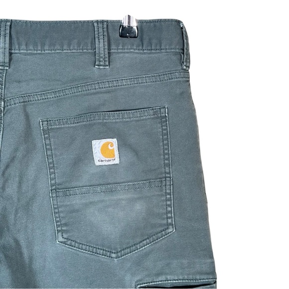 CARHARTT Rugged Flex Relaxed Fit Canvas 5-Pocket Work Pant 36x32 in Elm - Picture 12 of 13